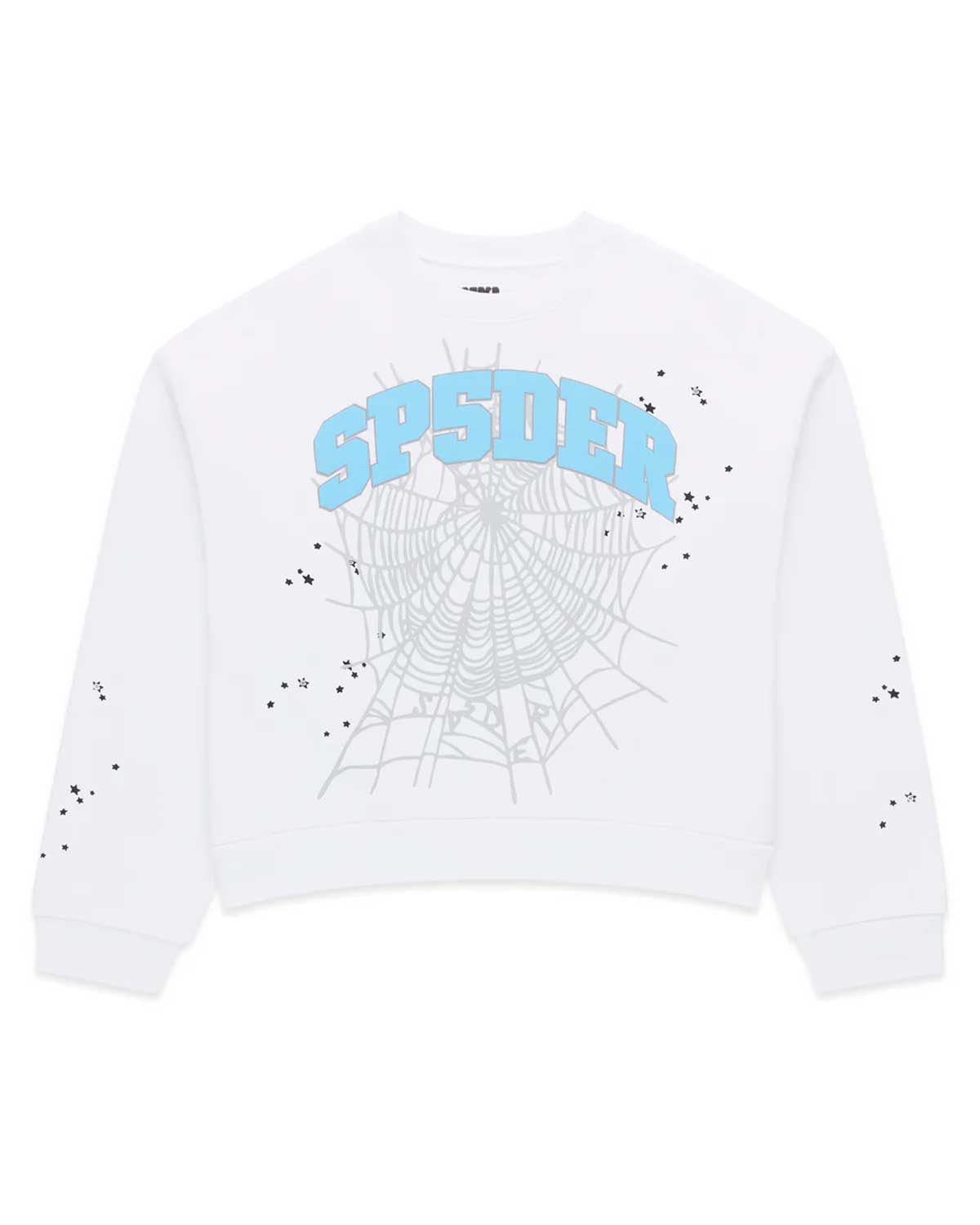 Sp5der Varsity Web Crewneck White