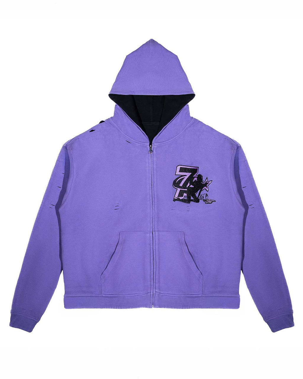 Triple Sevens Trap Reversible Zip Up Hoodie Black
