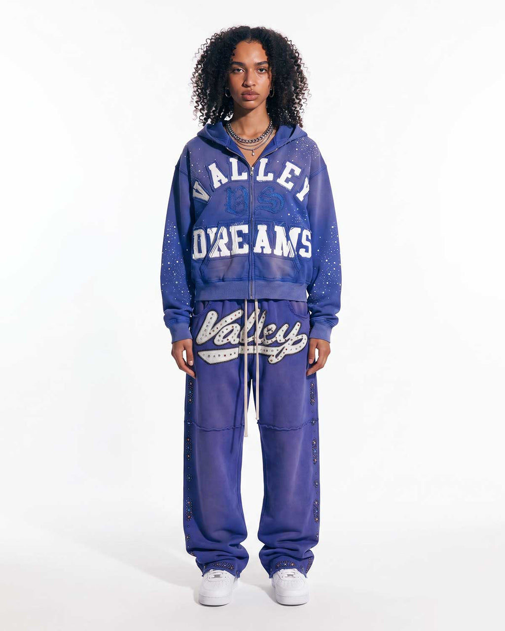 Vale Forever Classico Zip Up Hoodie Sapphire Blue