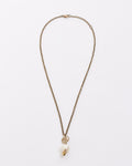 Gucci Gold Finish Metal Interlocking Crystal GG Pearl Necklace