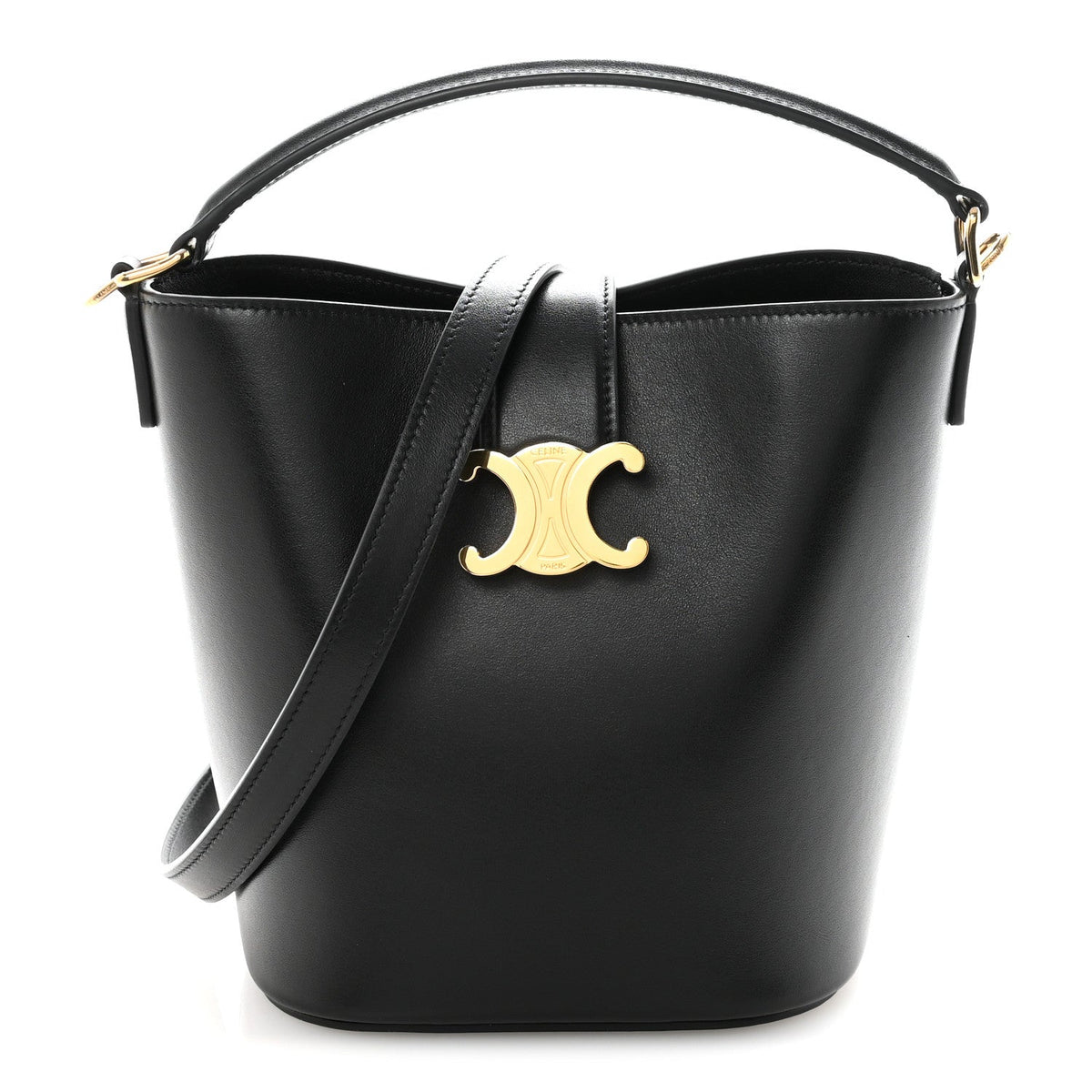 Smooth Calfskin Triomphe Small Louise Bag Black