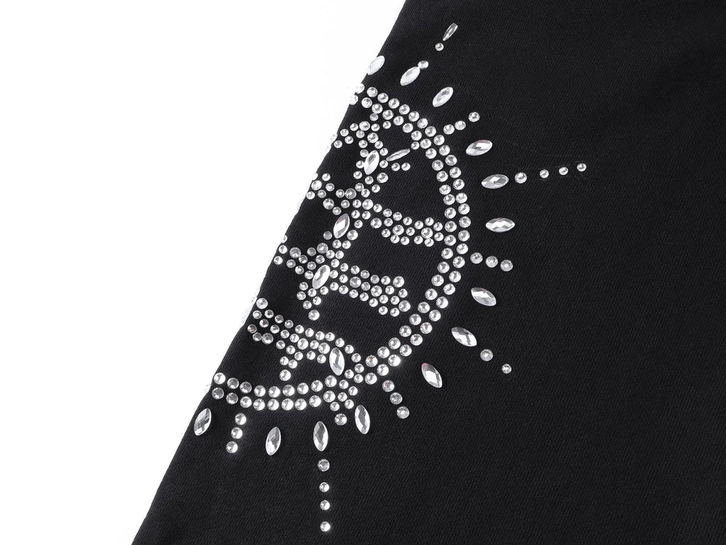 Mixed Emotions Eclipse Rhinestone Sweatpants – Black | Streetwear Statement Bottoms