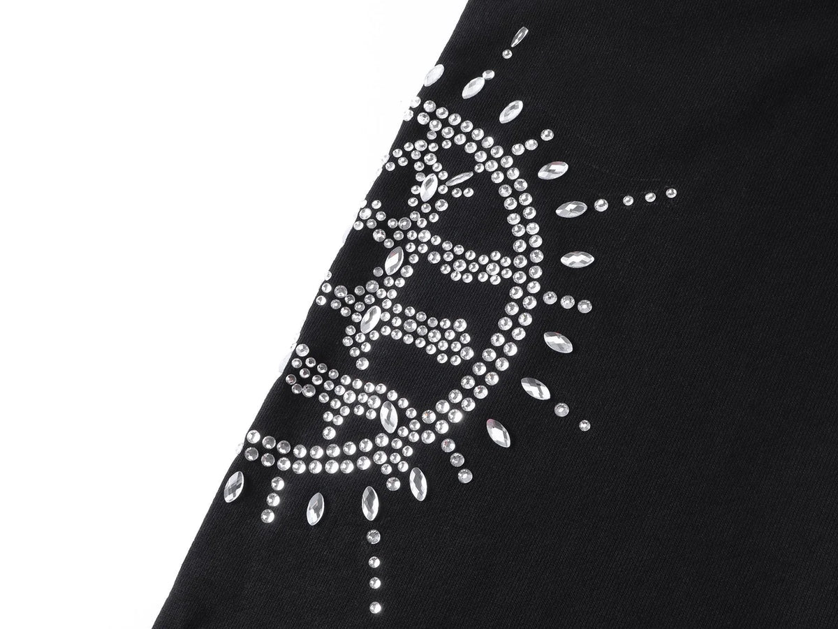 Mixed Emotions Eclipse Rhinestone Sweatpants – Black | Streetwear Statement Bottoms