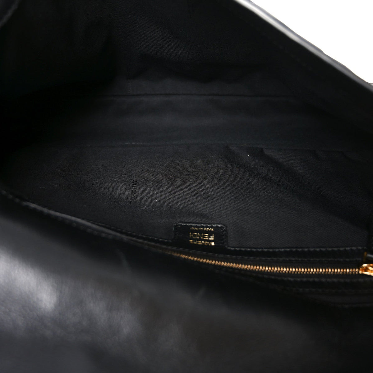 Nappa FF 1974 Embossed Large Baguette Black