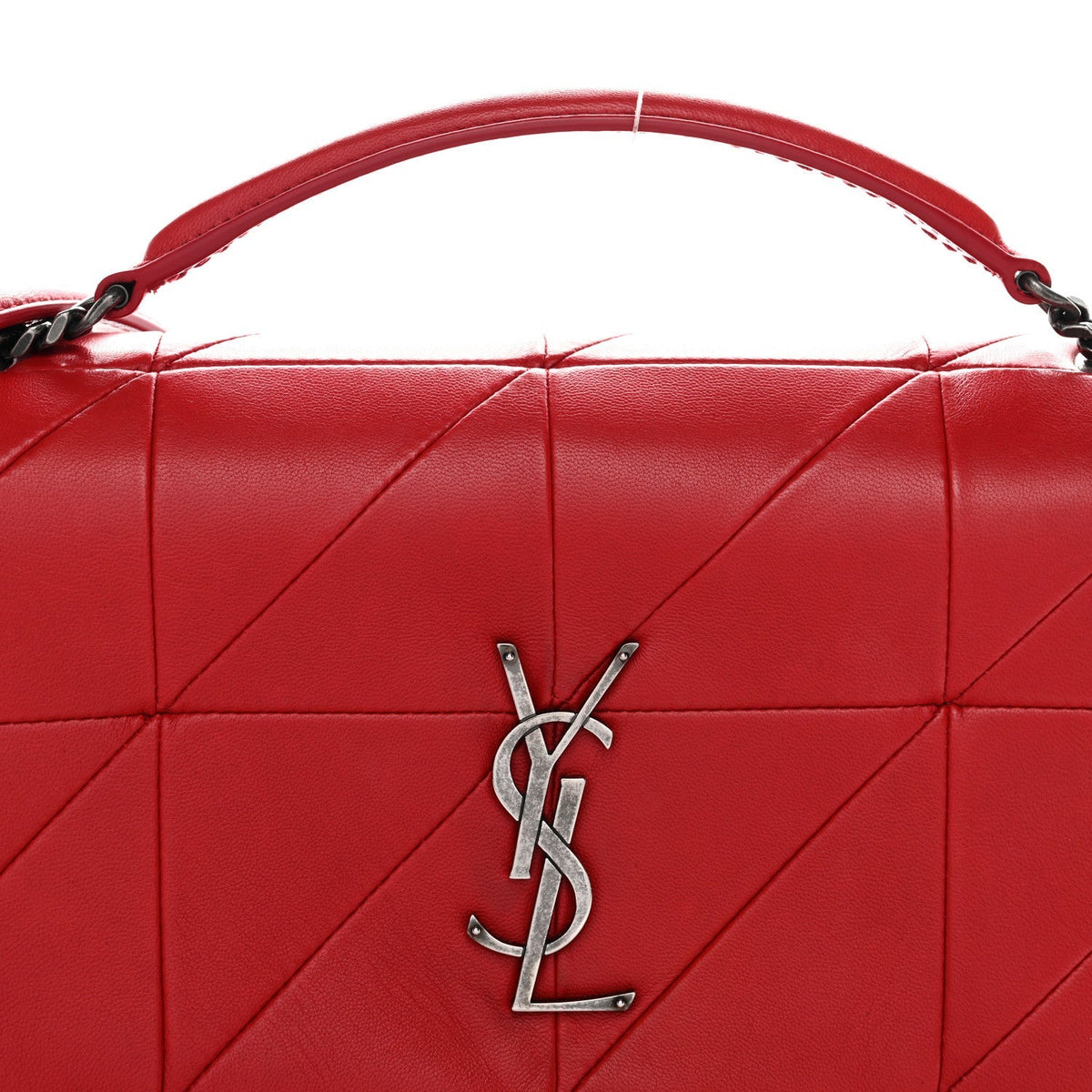 Lambskin Patchwork Monogram Medium Jamie Red