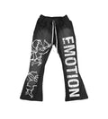 Mixed Emotions Cupid Flare Sweatpants – Black | Streetwear Flare Bottoms