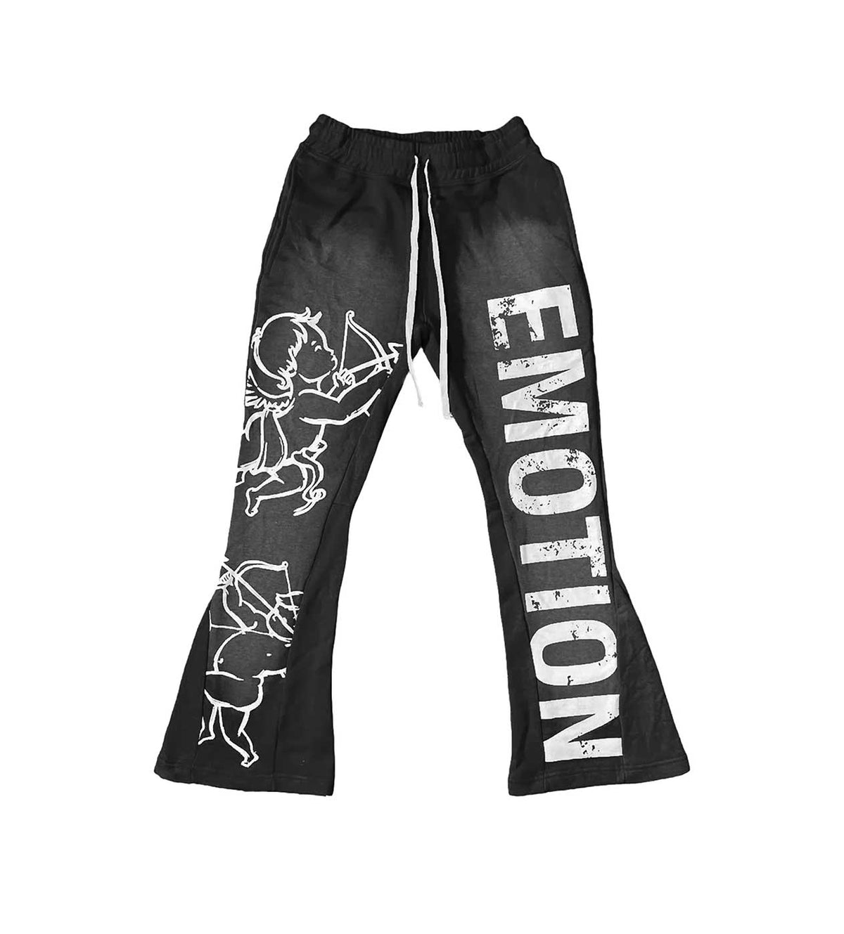 Mixed Emotions Cupid Flare Sweatpants – Black | Streetwear Flare Bottoms