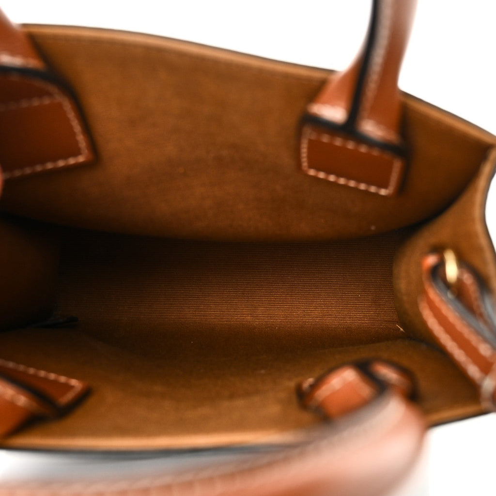 Triomphe Canvas Calfskin Mini Vertical Cabas Tan