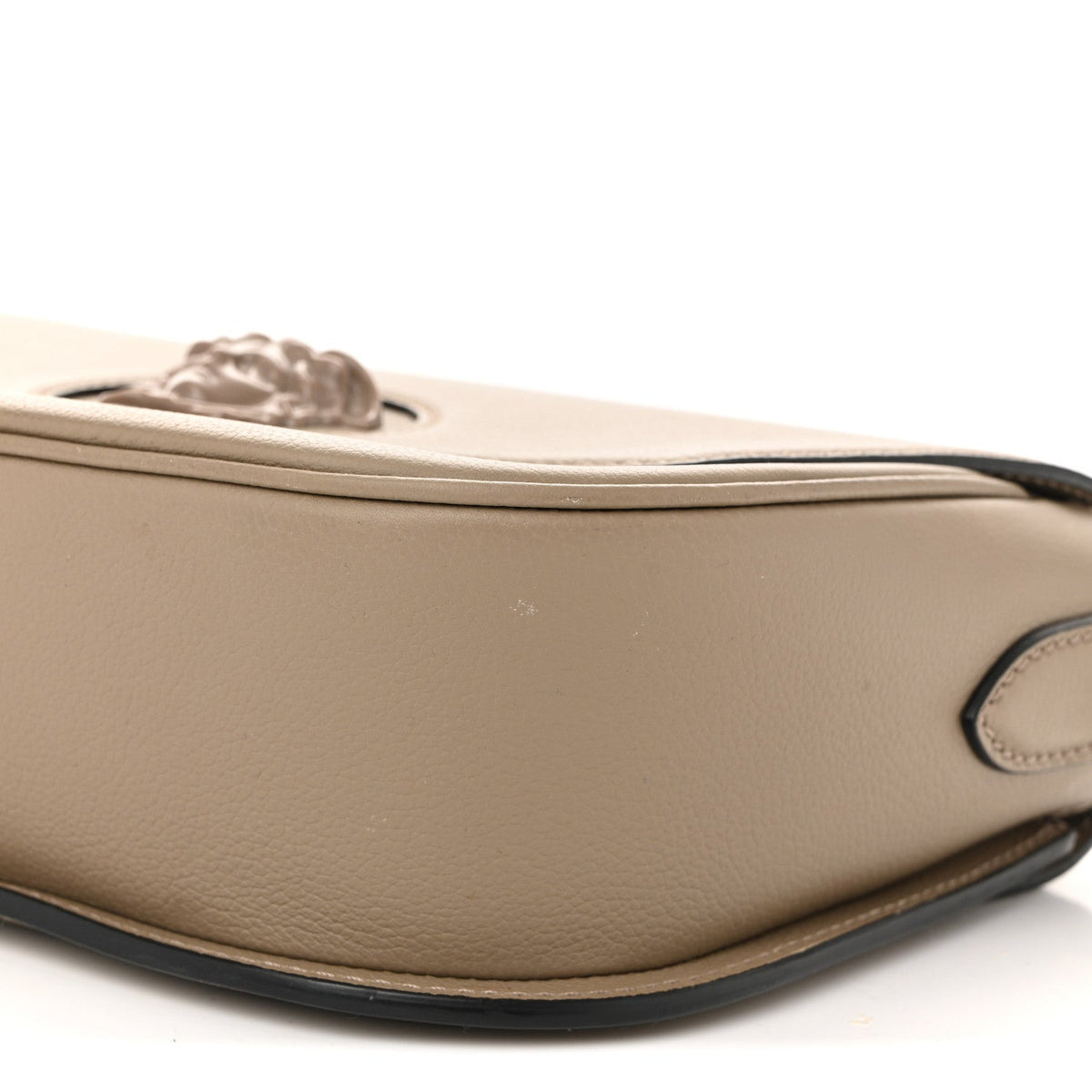 Grained Calfskin La Medusa Flap Shoulder Bag Taupe