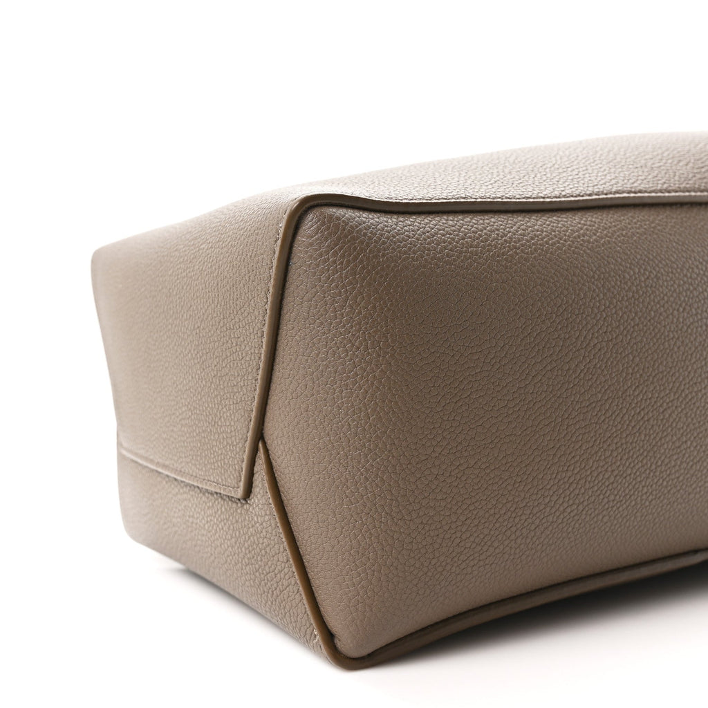 Soft Grained Calfskin Small Sangle Bucket Bag Taupe