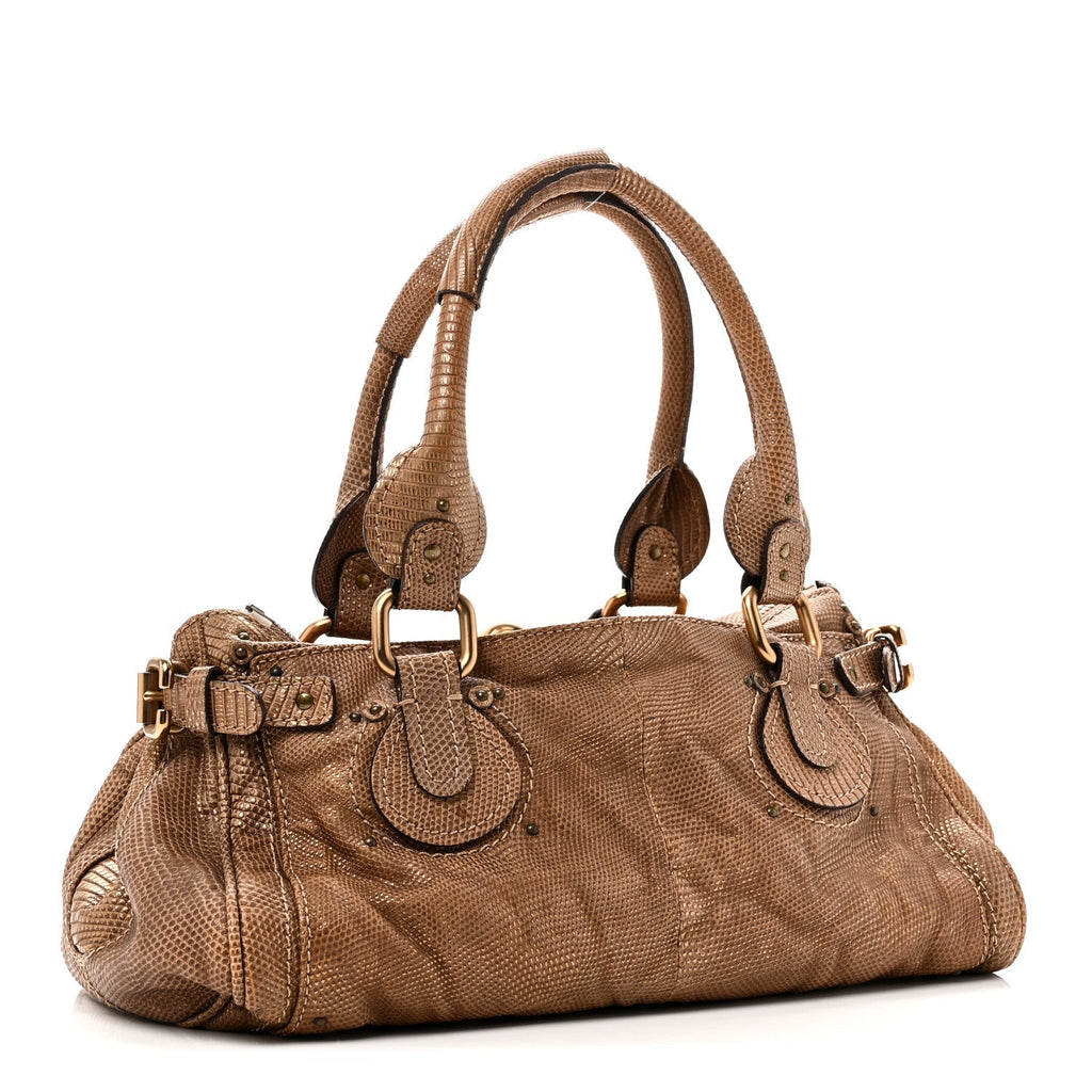 Lizard Medium Paddington Satchel Bronze